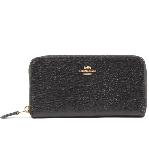 Coach Handbags - Coach Accordion Zip Black Leather Wallet NWOT NEW